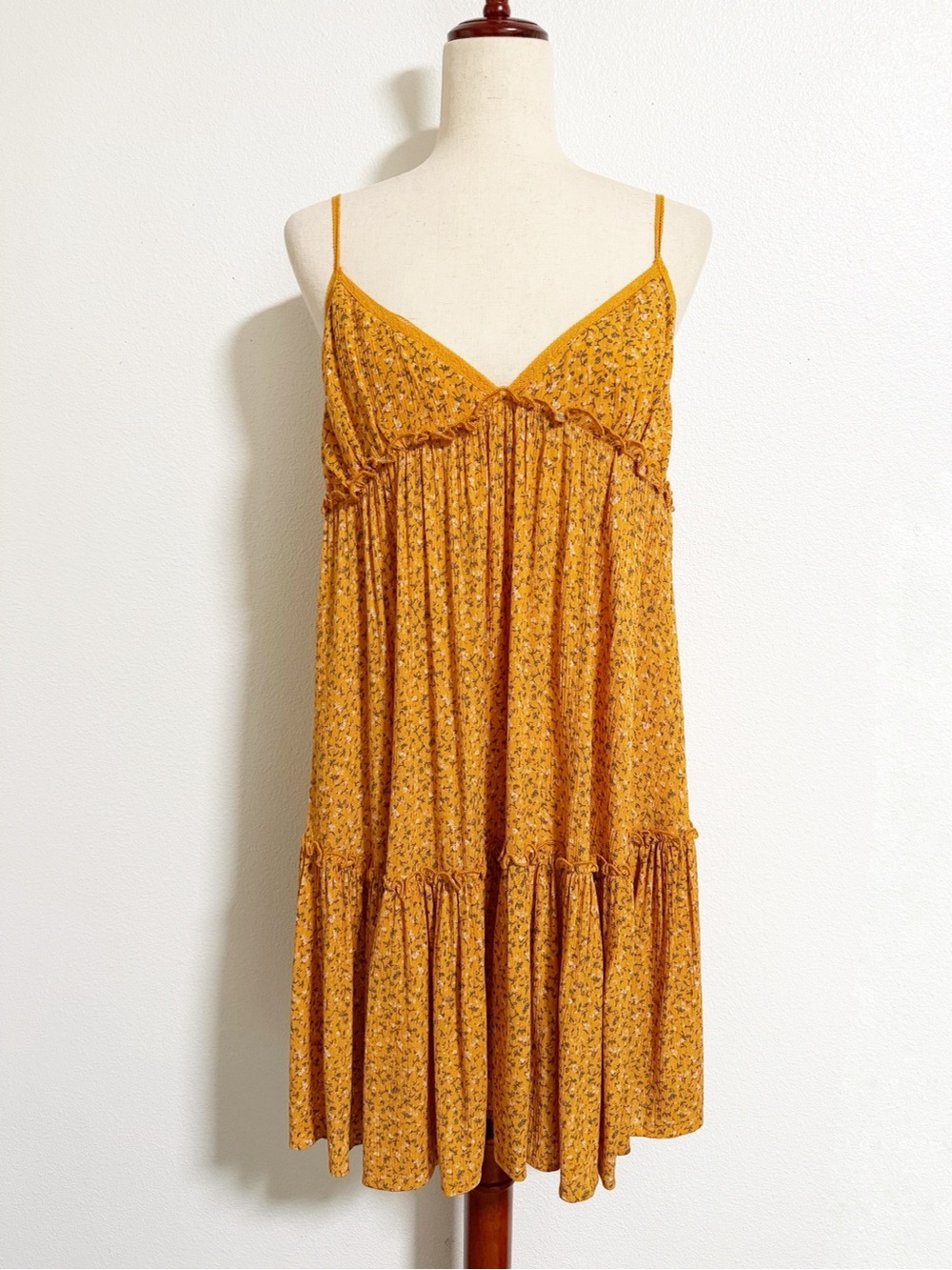 Wild Fable Ditsy Floral Babydoll Dress Orange Size M